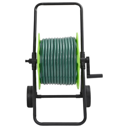 Green Hose Reel Cart with Hose Fitting Set 0.75" 20 m PVC