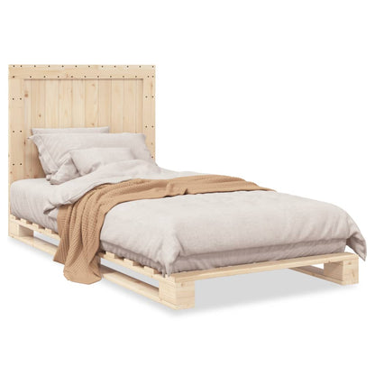 Bed Frame without Mattress with Headboard 100x200 cm Solid Wood