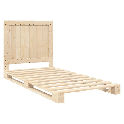 Bed Frame without Mattress with Headboard 100x200 cm Solid Wood