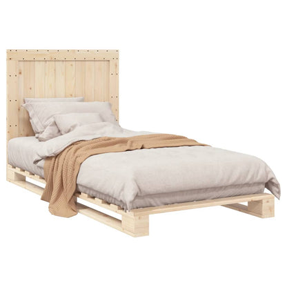 Bed Frame without Mattress with Headboard 100x200 cm Solid Wood