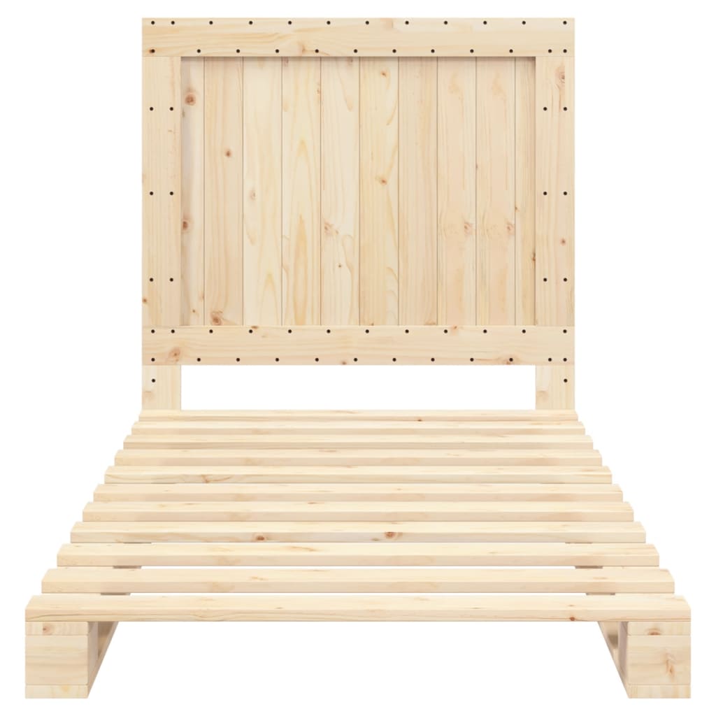 Bed Frame without Mattress with Headboard 100x200 cm Solid Wood