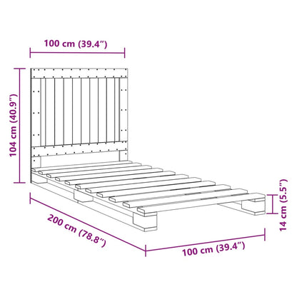 Bed Frame without Mattress with Headboard 100x200 cm Solid Wood