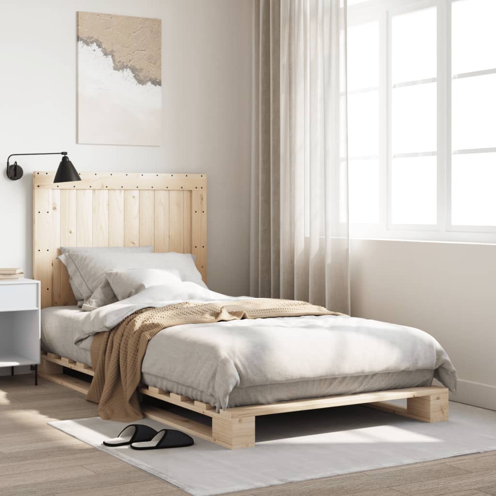 Bed Frame without Mattress with Headboard 100x200 cm Solid Wood