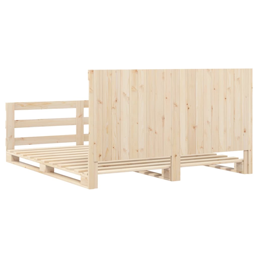 Bed Frame without Mattress with Headboard 180x200 cm Super King Solid Wood