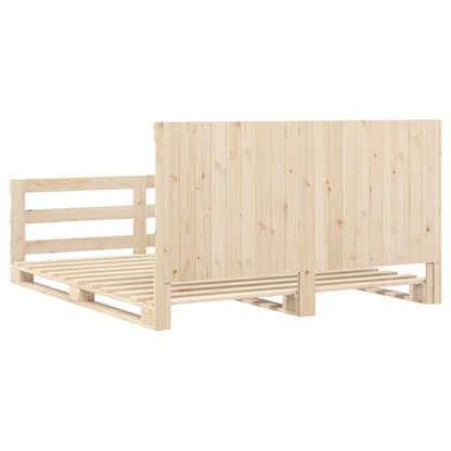 Bed Frame without Mattress with Headboard 180x200 cm Super King Solid Wood