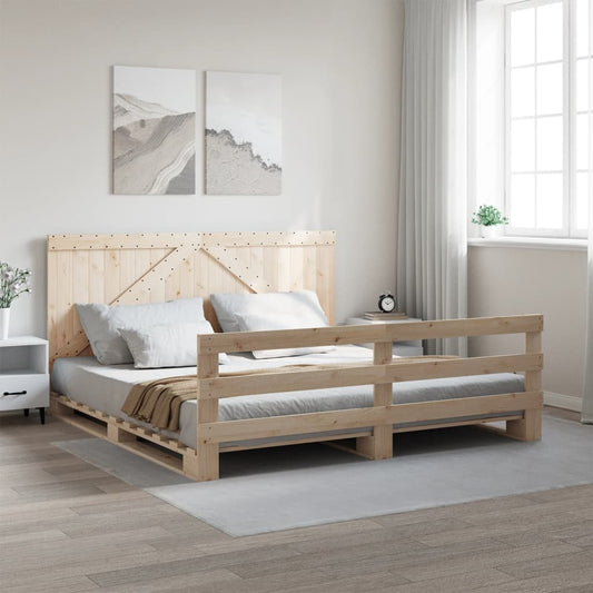 Bed Frame without Mattress with Headboard 180x200 cm Super King Solid Wood