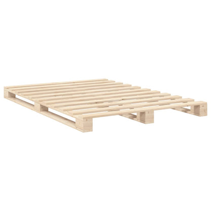 Bed Frame without Mattress with Headboard 140x200 cm Solid Wood