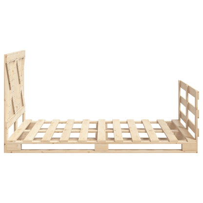 Bed Frame without Mattress with Headboard 140x200 cm Solid Wood