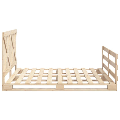 Bed Frame without Mattress with Headboard 180x200 cm Super King Solid Wood