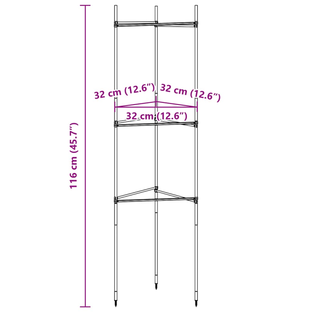 Tomato Cages 4 pcs 116 cm Steel and PP