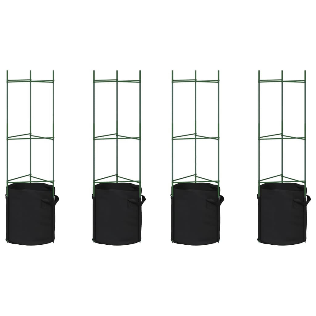 Tomato Cages with Plant Bags 4 pcs 116 cm Steel and PP