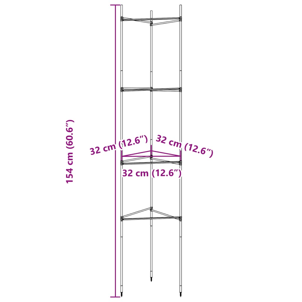 Tomato Cages 4 pcs 154 cm Steel and PP