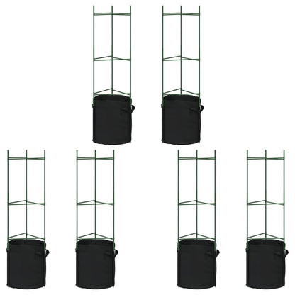 Tomato Cages with Plant Bags 6 pcs 116 cm Steel and PP