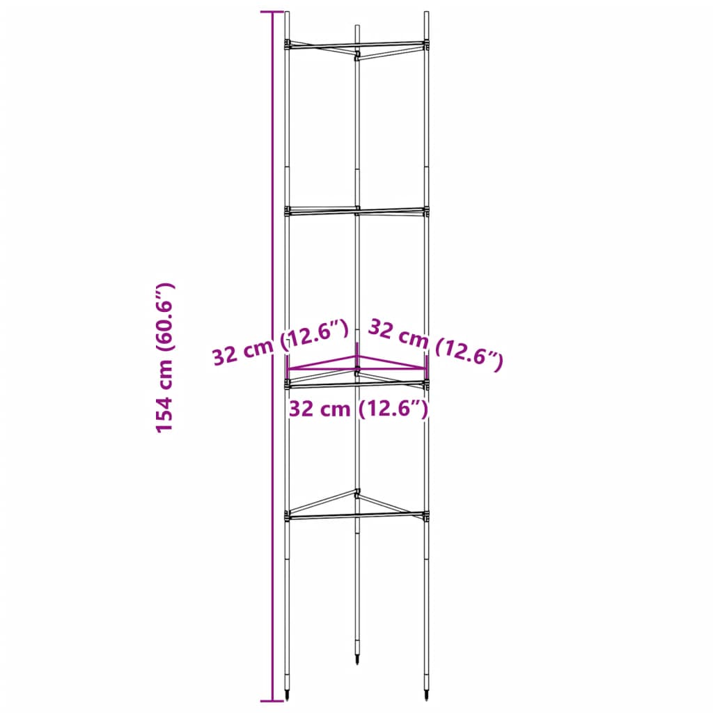 Tomato Cages 6 pcs 154 cm Steel and PP