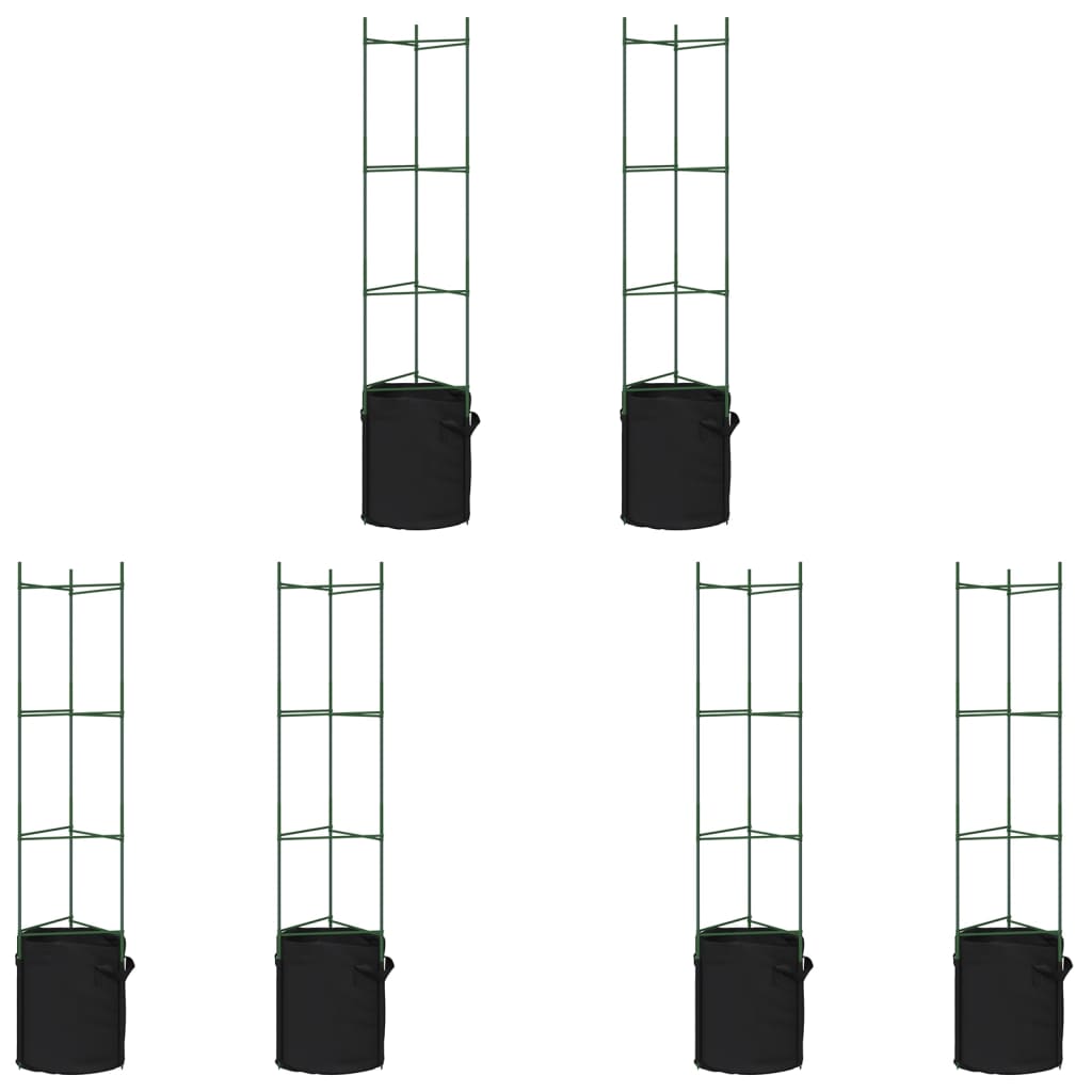 Tomato Cages with Plant Bags 6 pcs 154 cm Steel and PP