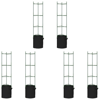 Tomato Cages with Plant Bags 6 pcs 154 cm Steel and PP