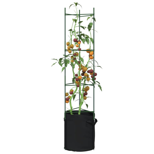 Tomato Cages with Plant Bags 6 pcs 154 cm Steel and PP