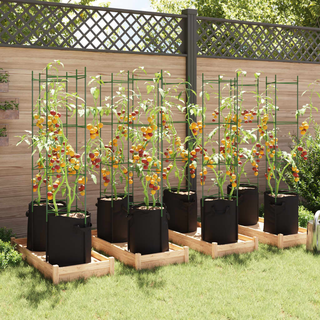 Tomato Cages with Plant Bags 8 pcs 154 cm Steel and PP