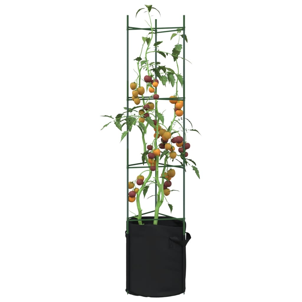 Tomato Cages with Plant Bags 8 pcs 154 cm Steel and PP