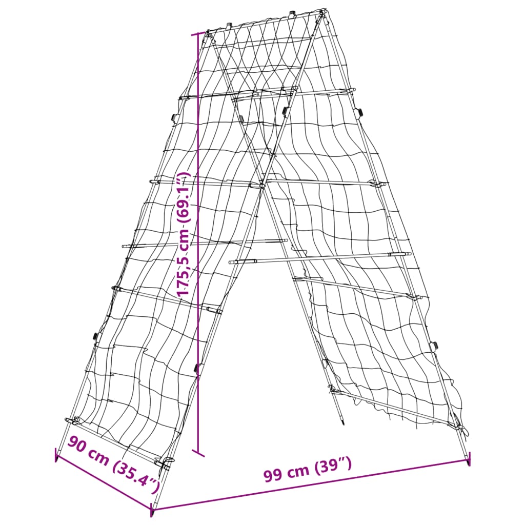 Garden Trellises for Climbing Plants 3 pcs A-Frame Steel