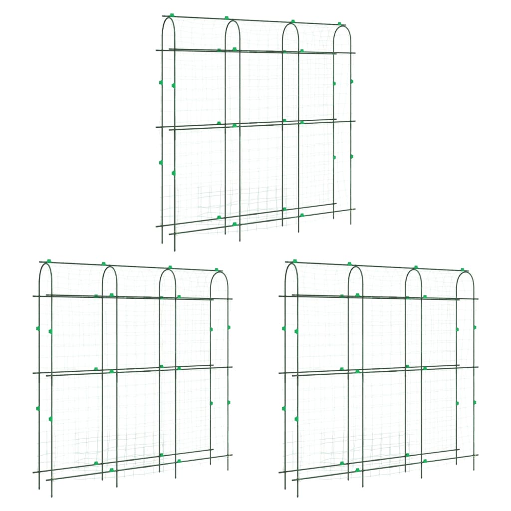 Garden Trellises for Climbing Plants 3 pcs U-Shape Steel