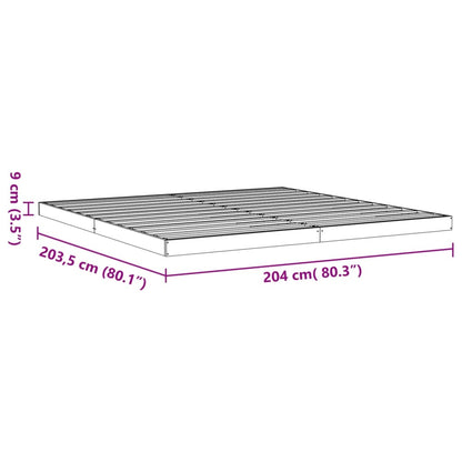 Bed Frame Wax Brown 200x200 cm Solid Wood Pine