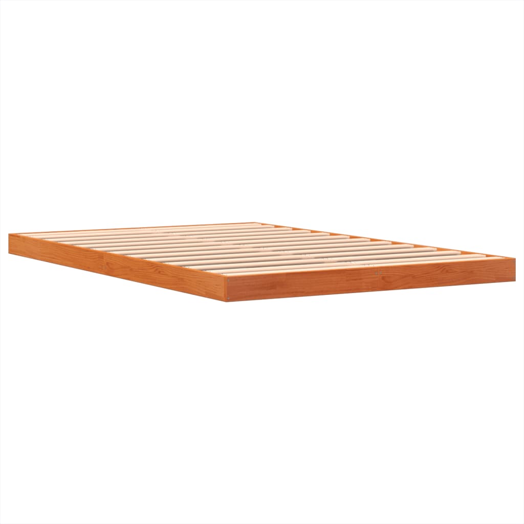 Bed Frame Wax Brown 140x200 cm Solid Wood Pine