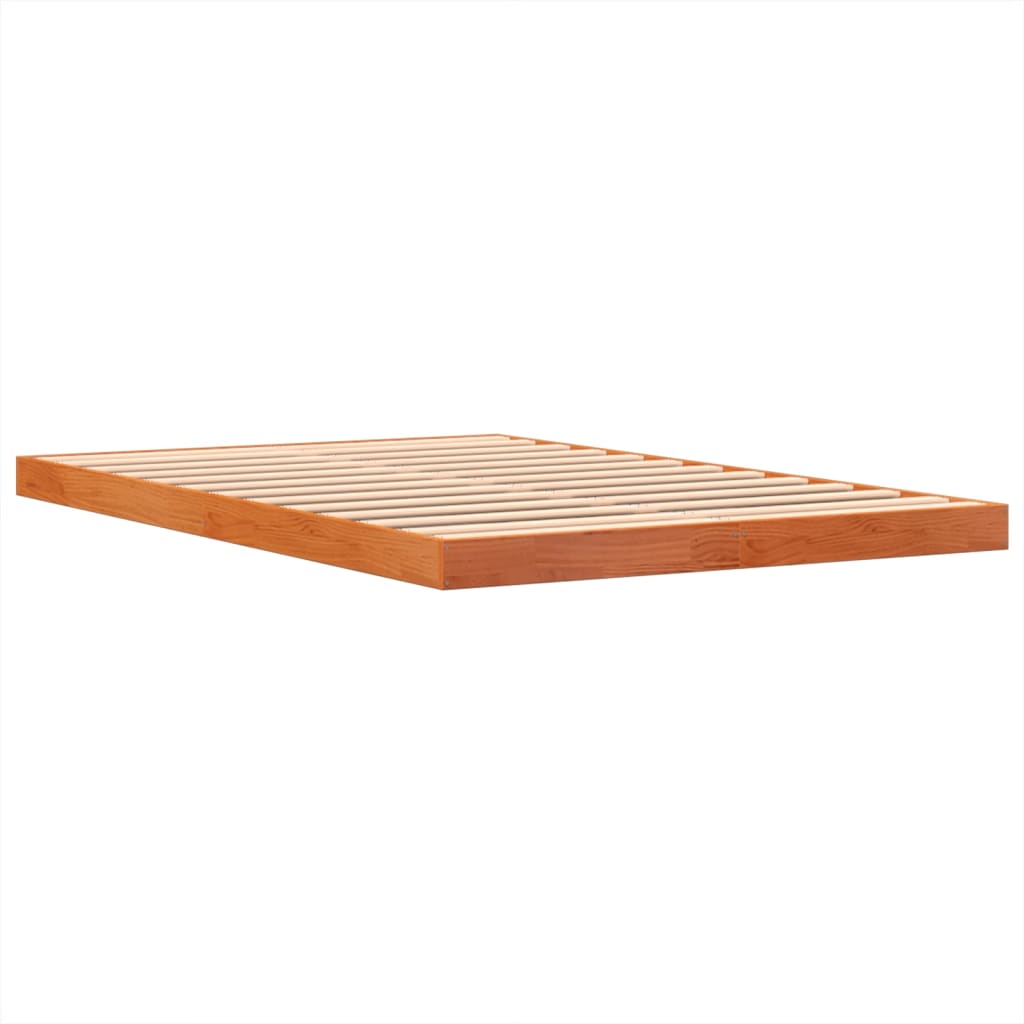 Bed Frame Wax Brown 140x200 cm Solid Wood Pine