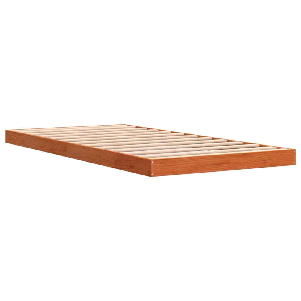 Bed Frame Wax Brown 100x200 cm Solid Wood Pine