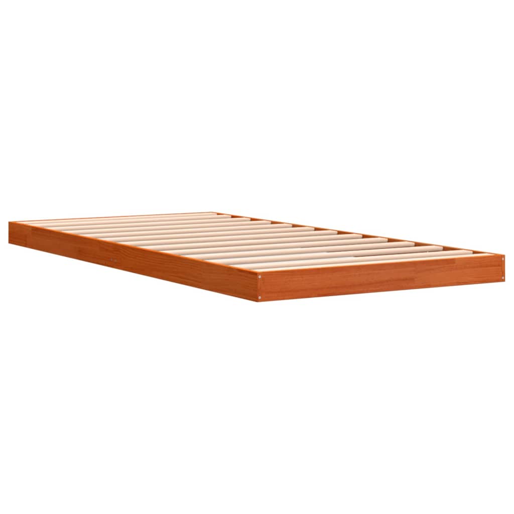 Bed Frame Wax Brown 90x200 cm Solid Wood Pine