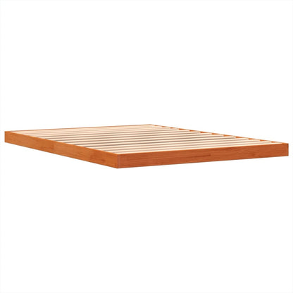 Bed Frame Wax Brown 140x190 cm Solid Wood Pine