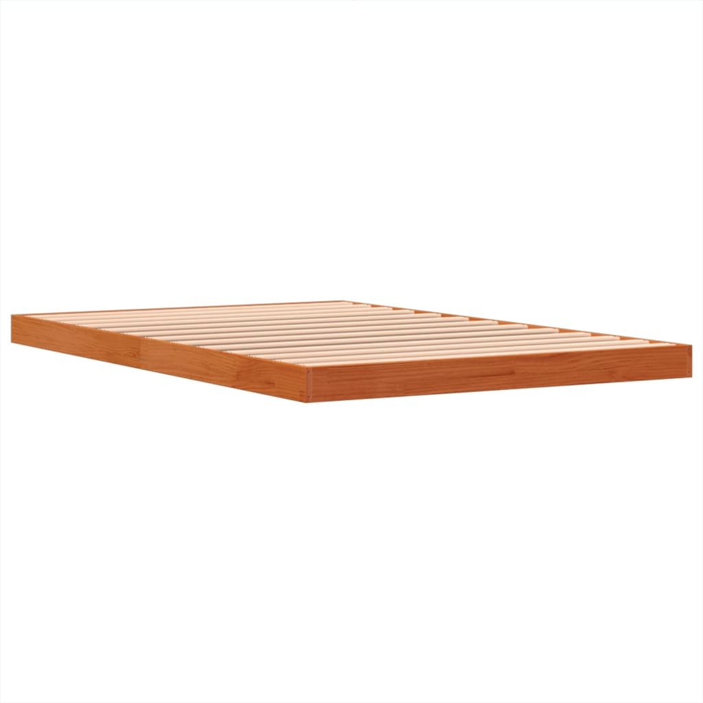 Bed Frame Wax Brown 120x190 cm Small Double Solid Wood Pine