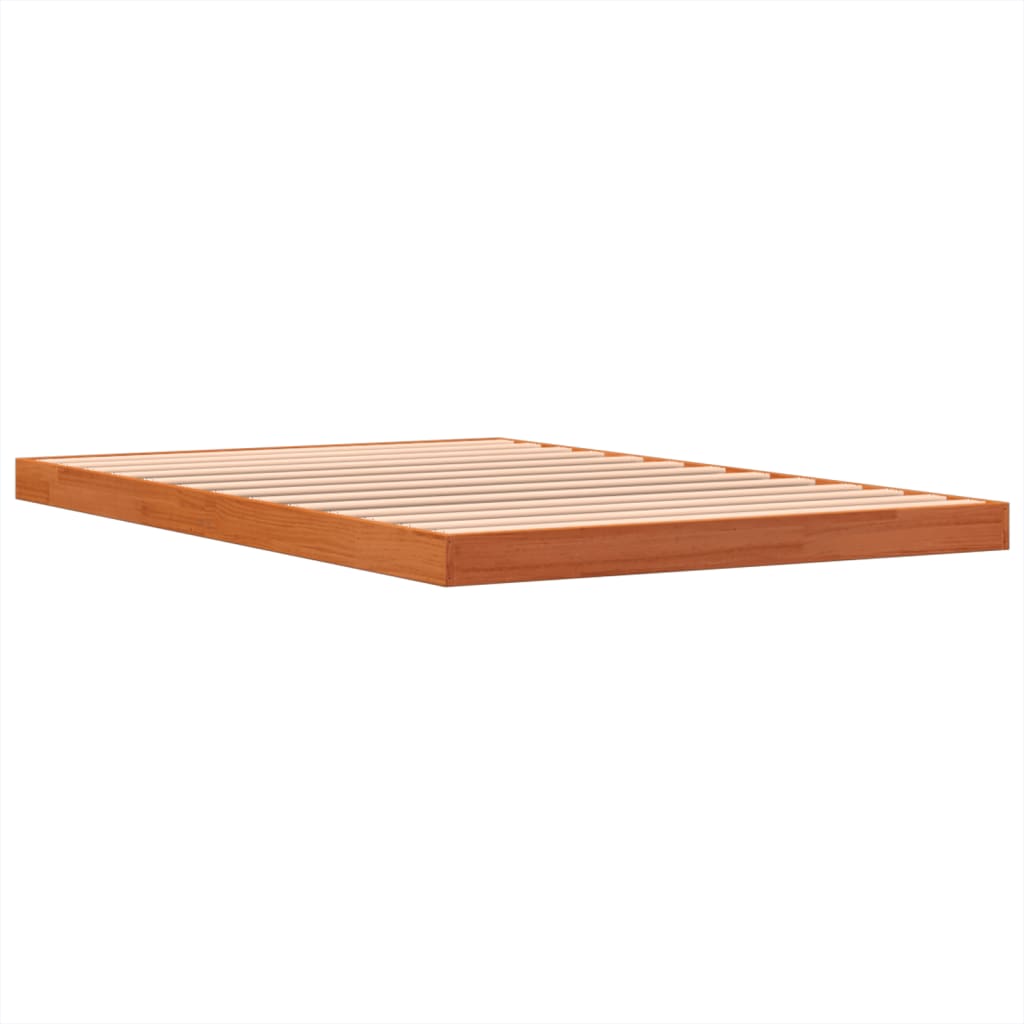 Bed Frame Wax Brown 120x190 cm Small Double Solid Wood Pine