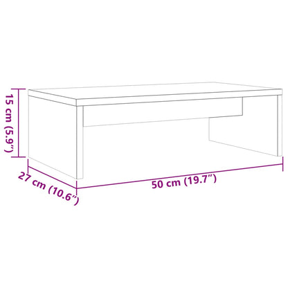 Monitor Stand Wax Brown 50x27x15 cm Solid Wood Pine