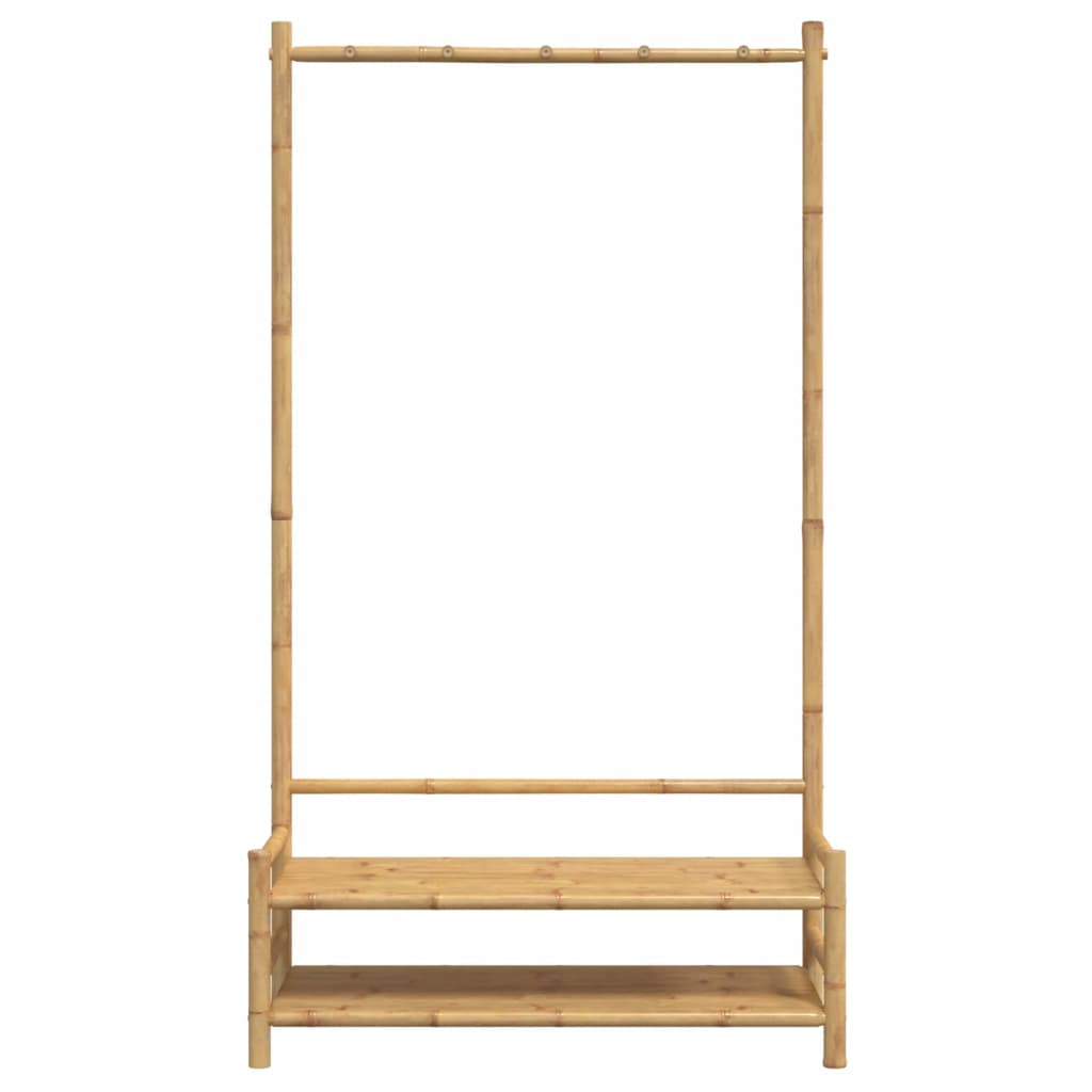 Clothes Rack with Shelves 103x40x183 cm Bamboo