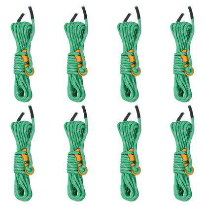 Tent Guy Ropes with Spanners Reflective 8 pcs 4 m 4 mm