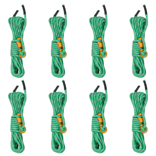 Tent Guy Ropes with Spanners Reflective 8 pcs 4 m 4 mm