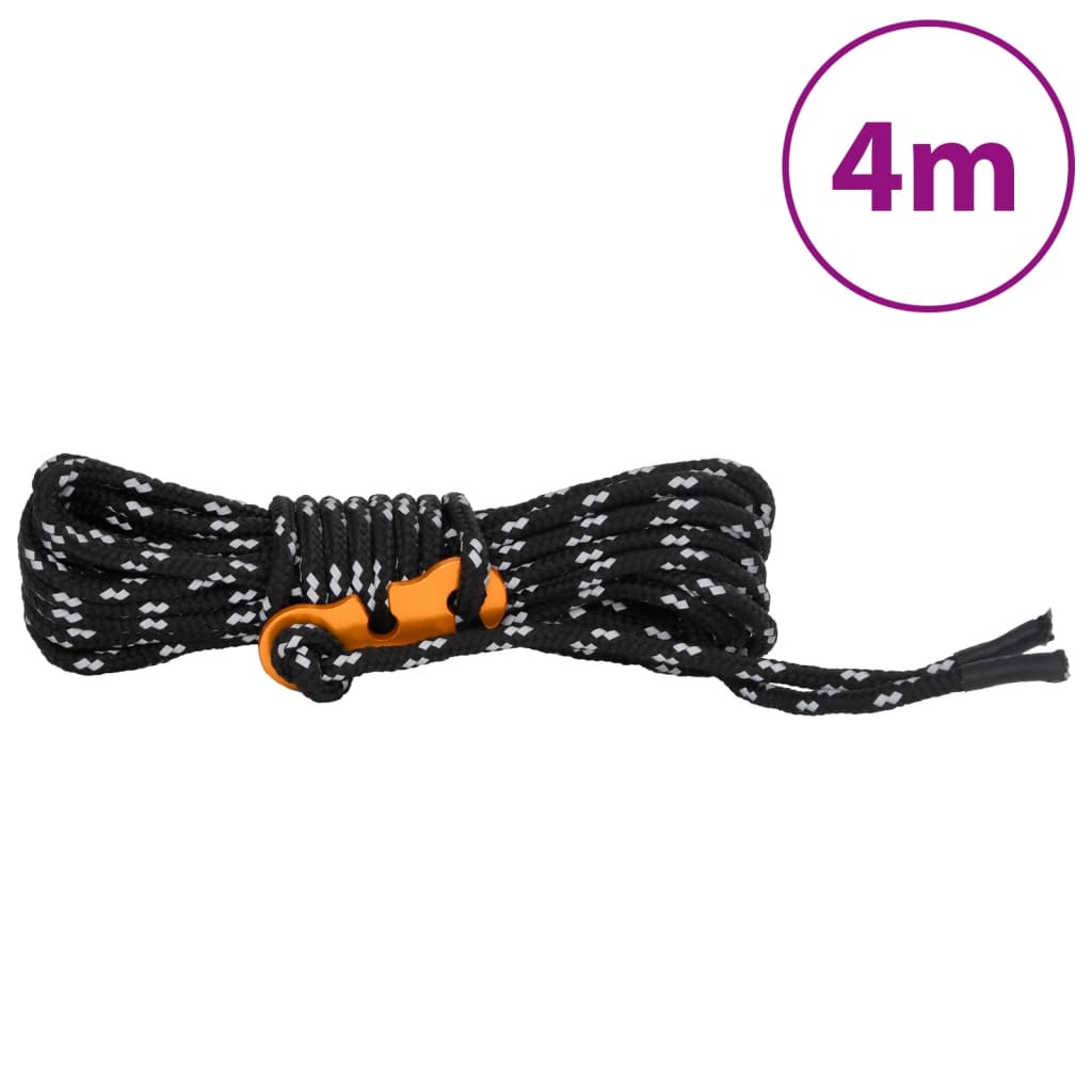 Tent Guy Ropes with Spanners Reflective 8 pcs 4 m 4 mm