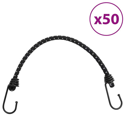 Bungee Cords with Reflective Strips and Hooks 50 pcs 38 cm