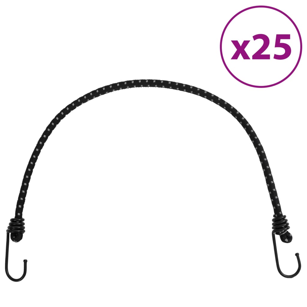 Bungee Cords with Reflective Strips and Hooks 25 pcs 59 cm