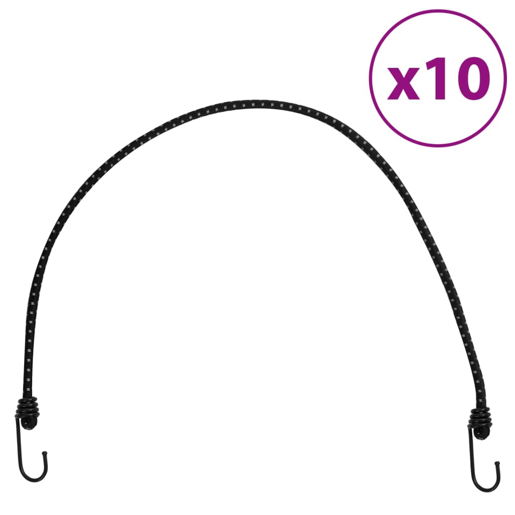 Bungee Cords with Reflective Strips and Hooks 10 pcs 88 cm