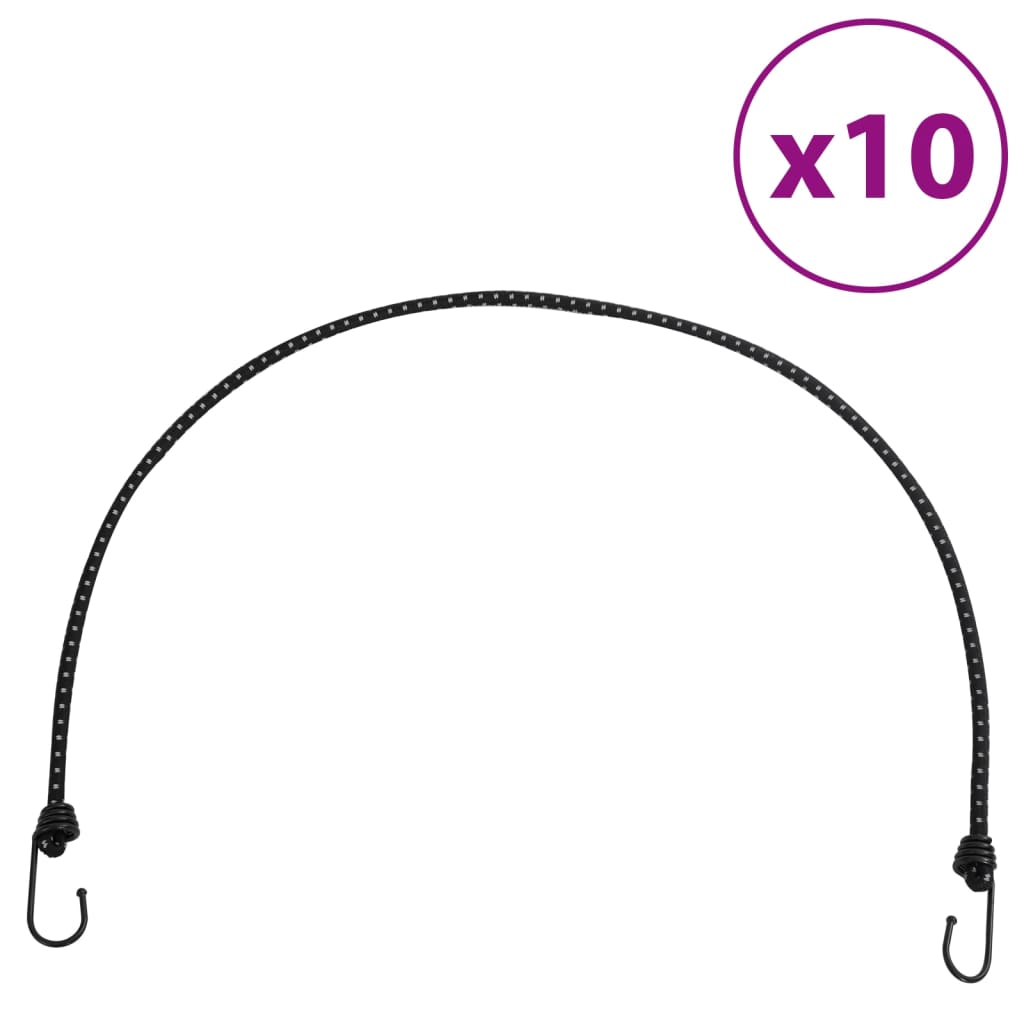 Bungee Cords with Reflective Strips and Hooks 10 pcs 100 cm