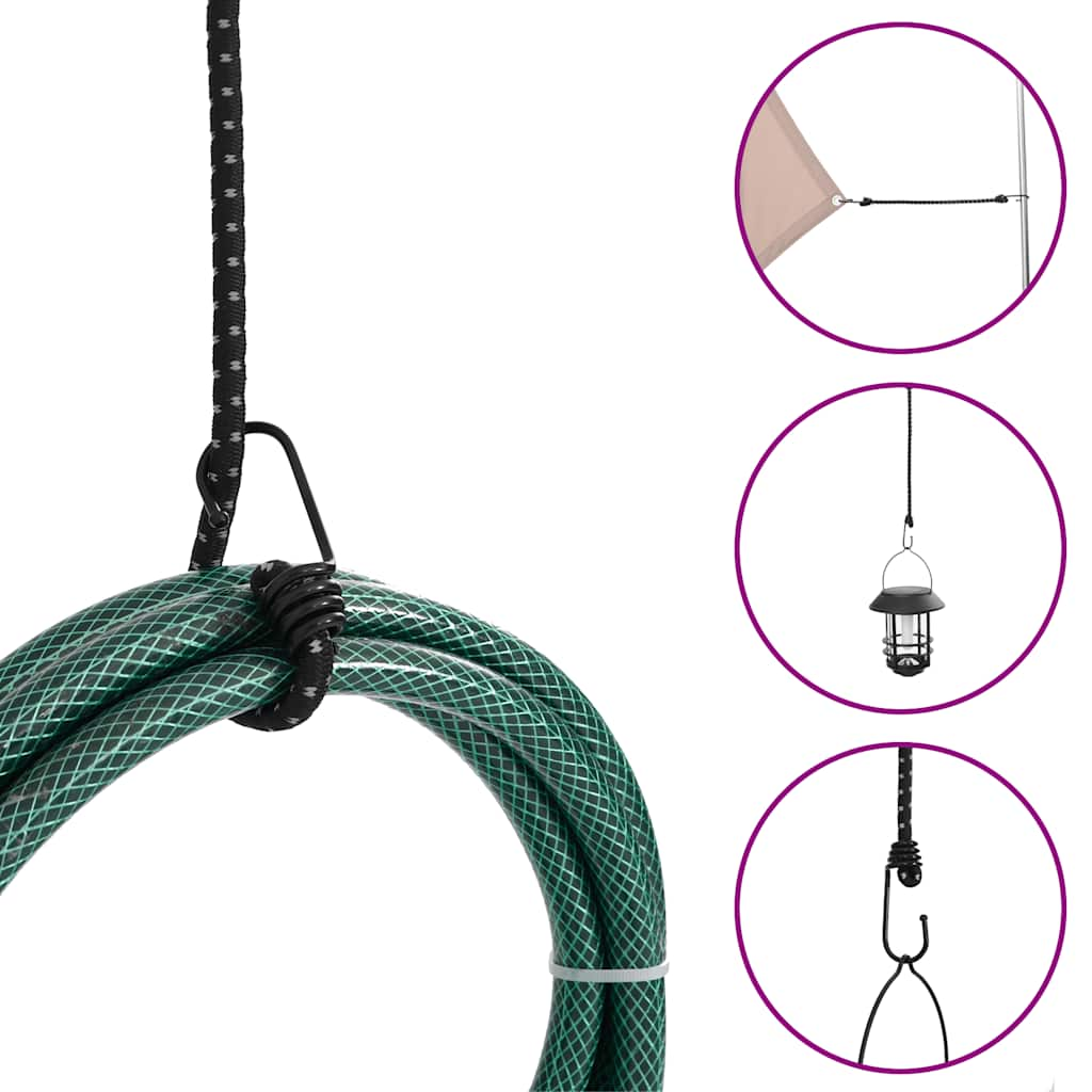 Bungee Cords with Reflective Strips and Hooks 25 pcs 100 cm