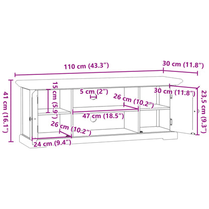 TV Cabinet White 110x30x41 cm Engineered wood