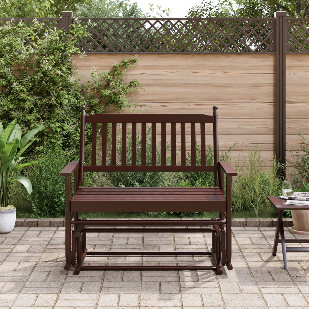 Glider Bench Brown 118x70x104.5 cm Solid Wood Poplar