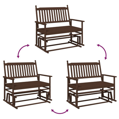 Glider Bench Brown 118x70x104.5 cm Solid Wood Poplar