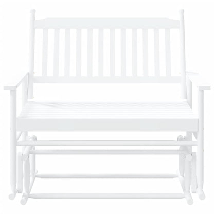 Glider Bench White 118x70x104.5 cm Solid Wood Poplar