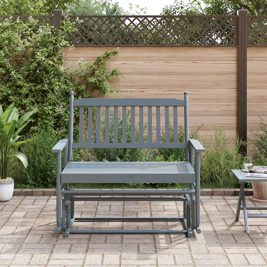 Glider Bench Grey 118x70x104.5 cm Solid Wood Poplar