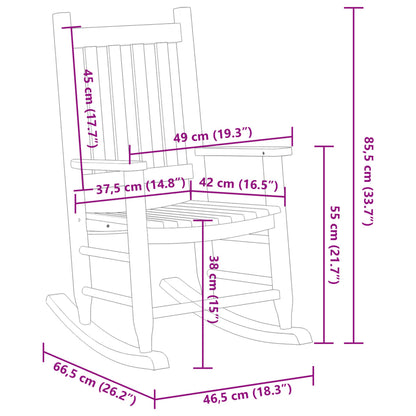 Rocking Chair for Children Brown Solid Wood Poplar