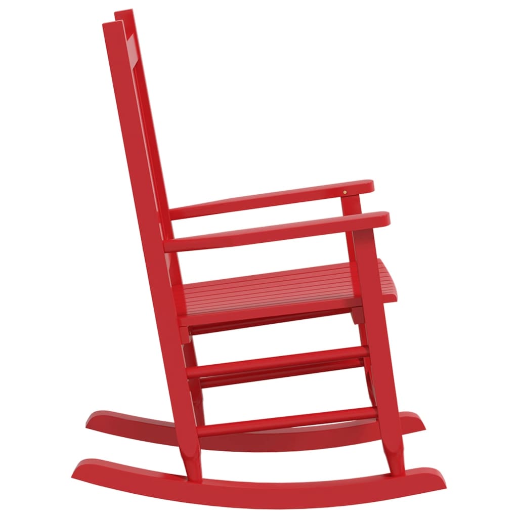 Rocking Chair for Children Red Solid Wood Poplar